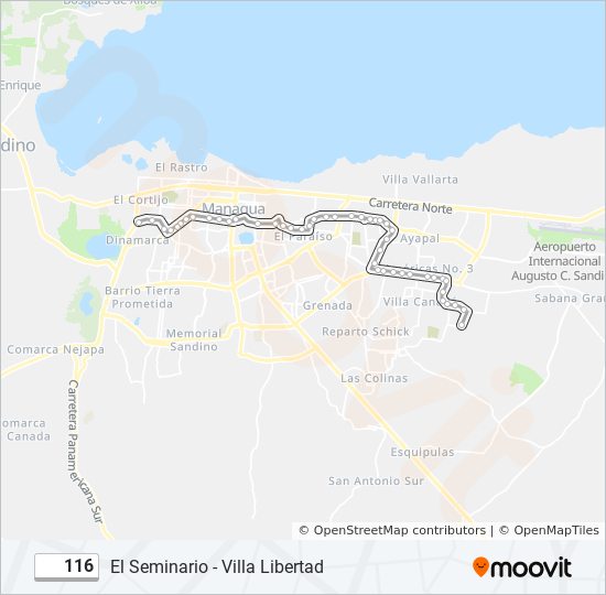 Mapa de 116 de autobús