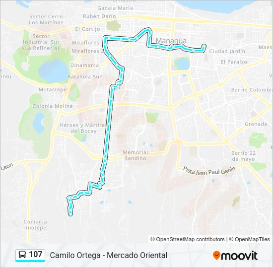 107 Bus Line Map