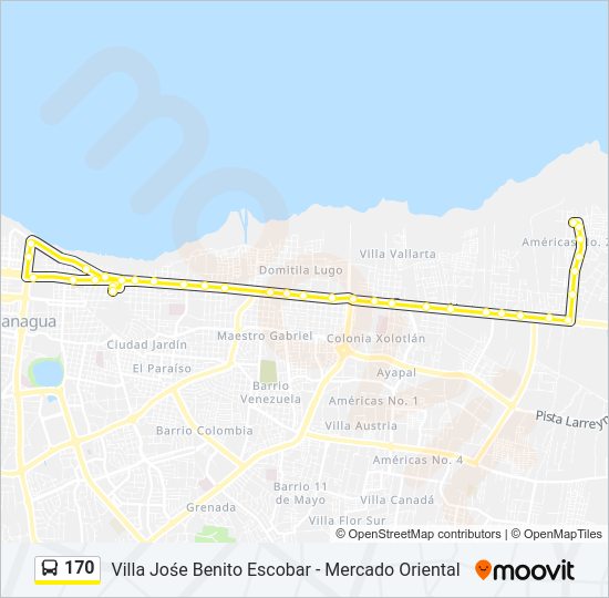 Mapa de 170 de autobús