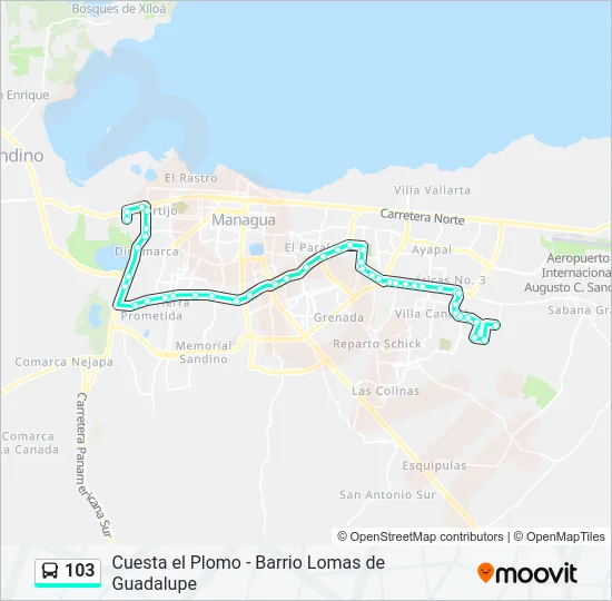 103 Bus Line Map
