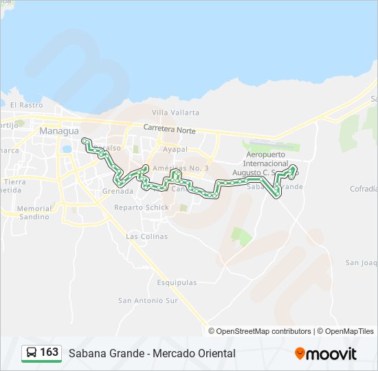 Mapa de 163 de autobús