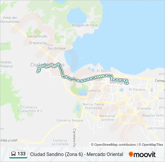 133 Bus Line Map