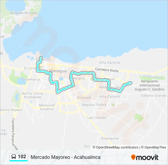 102 Bus Line Map