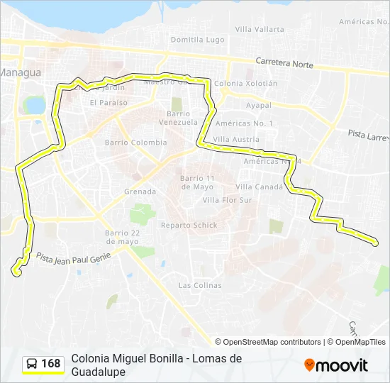 168 Bus Line Map