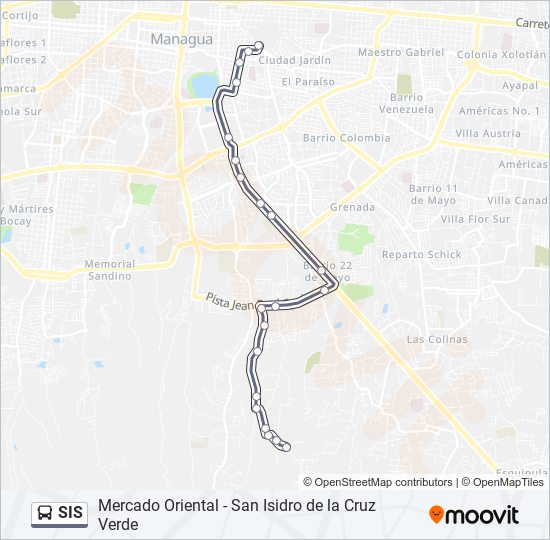 Mapa de SIS de autobús