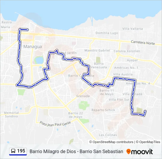 195 Bus Line Map