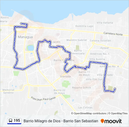 195 Bus Line Map