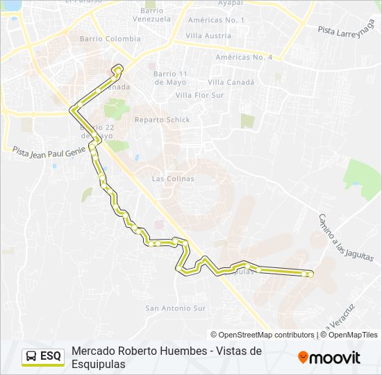 Mapa de ESQ de autobús