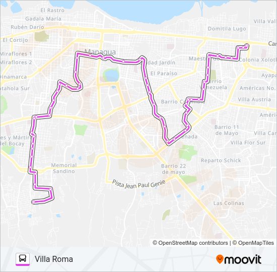 Mapa de 261-MR-4 de autobús