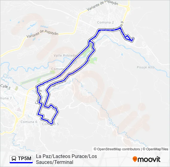 TP5M Bus Line Map