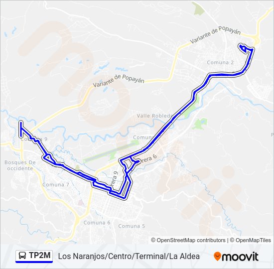TP2M Bus Line Map