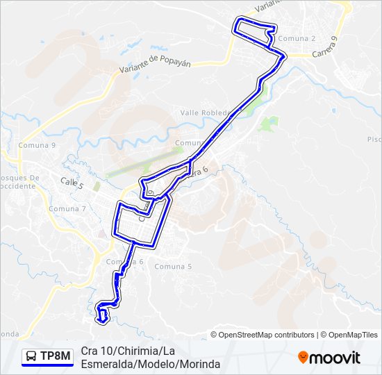 TP8M Bus Line Map