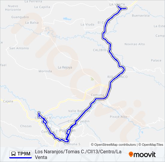 Mapa de TP9M de autobús