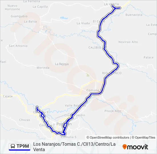 Mapa de TP9M de autobús