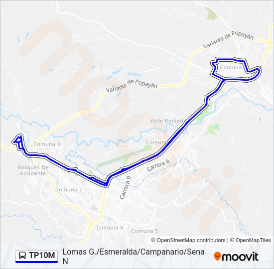 TP10M Bus Line Map