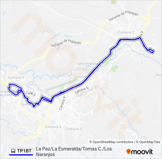 TP1BT Bus Line Map