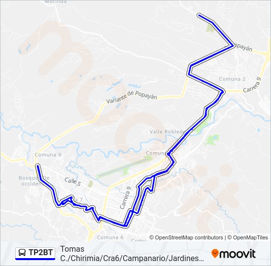 TP2BT Bus Line Map