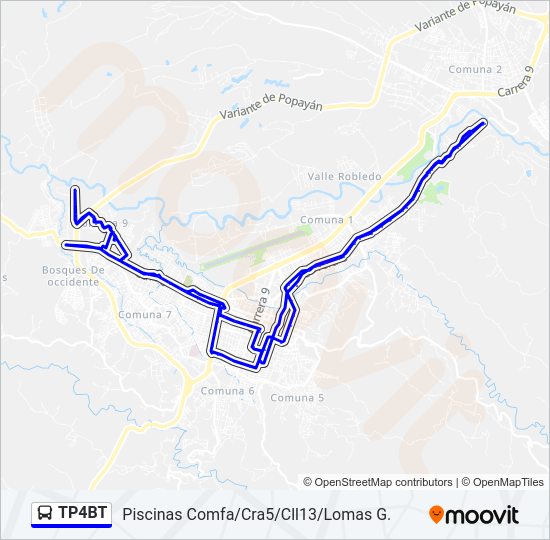 TP4BT Bus Line Map