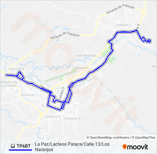 TP6BT Bus Line Map