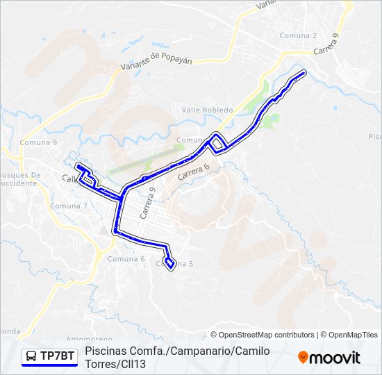 TP7BT Bus Line Map