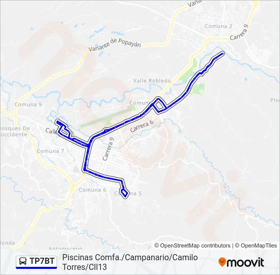 TP7BT Bus Line Map