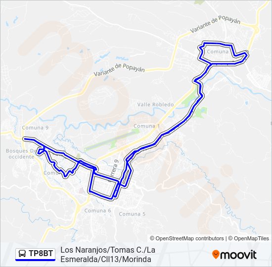TP8BT Bus Line Map