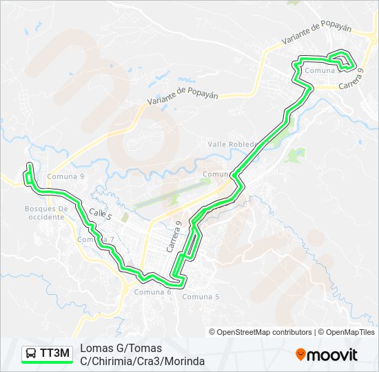 Mapa de TT3M de autobús