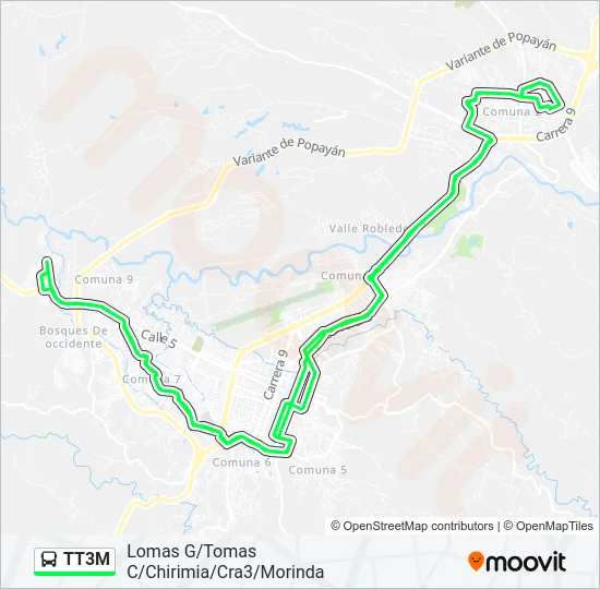 TT3M Bus Line Map