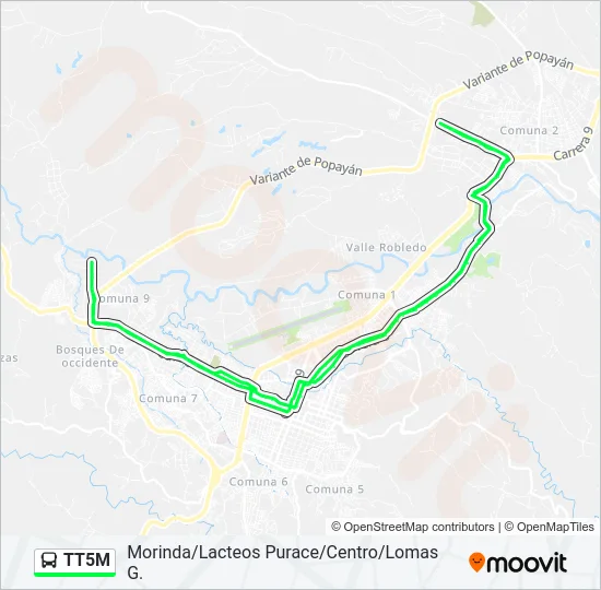 TT5M Bus Line Map