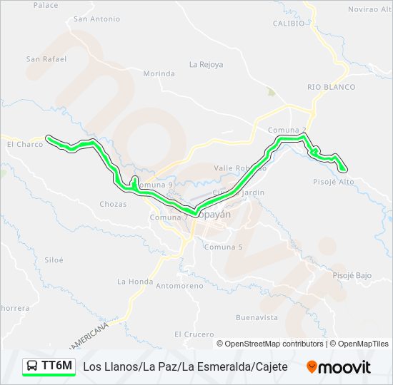 Mapa de TT6M de autobús