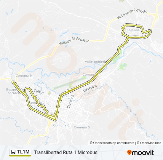 TL1M Bus Line Map