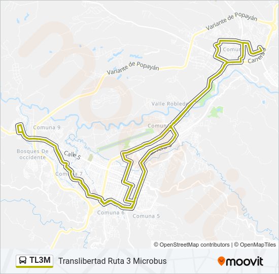 Mapa de TL3M de autobús