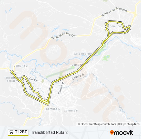 TL2BT Bus Line Map