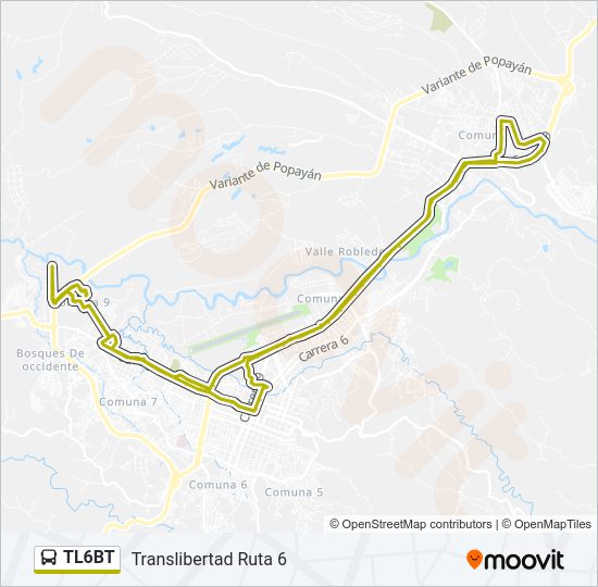Mapa de TL6BT de autobús