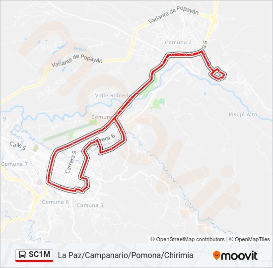 SC1M Bus Line Map