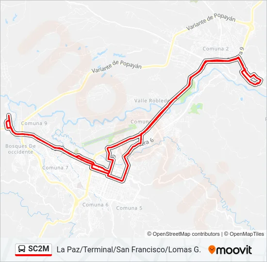 SC2M Bus Line Map