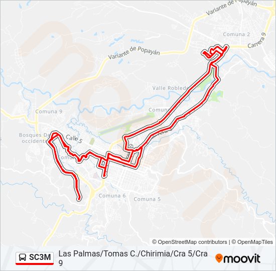 Mapa de SC3M de autobús