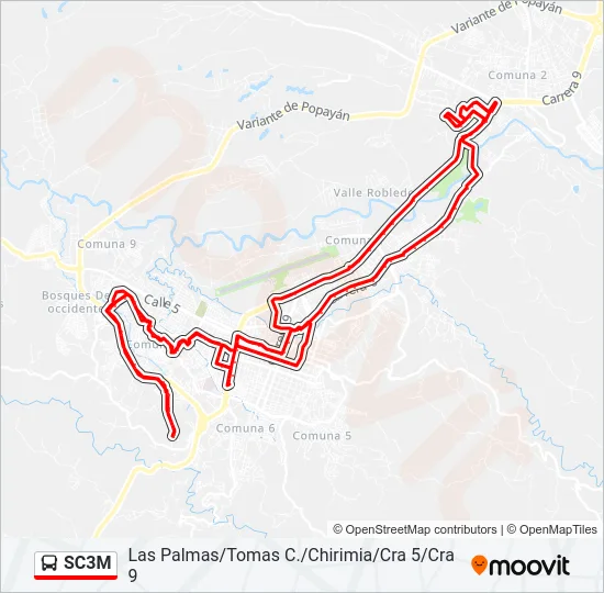 SC3M Bus Line Map