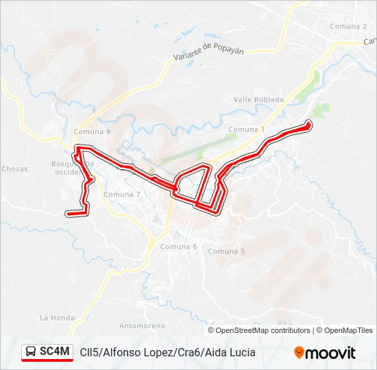SC4M Bus Line Map