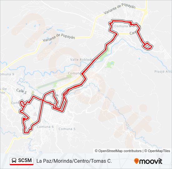 SC5M Bus Line Map