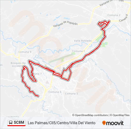 Mapa de SC8M de autobús