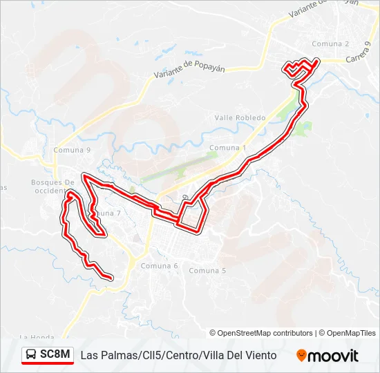 SC8M Bus Line Map