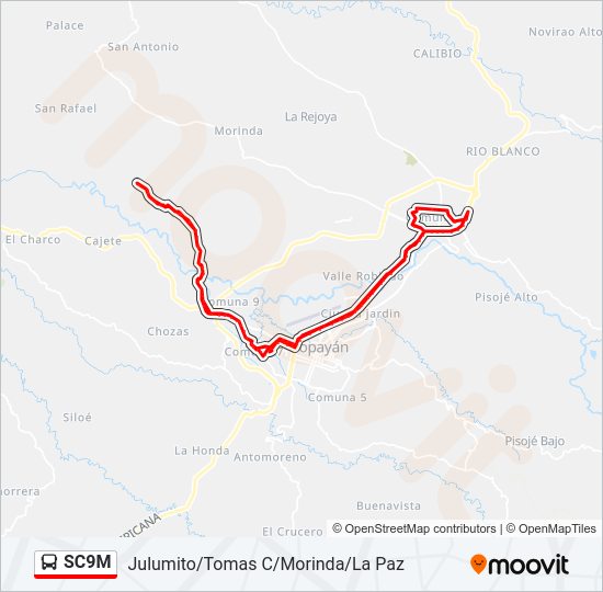 SC9M Bus Line Map