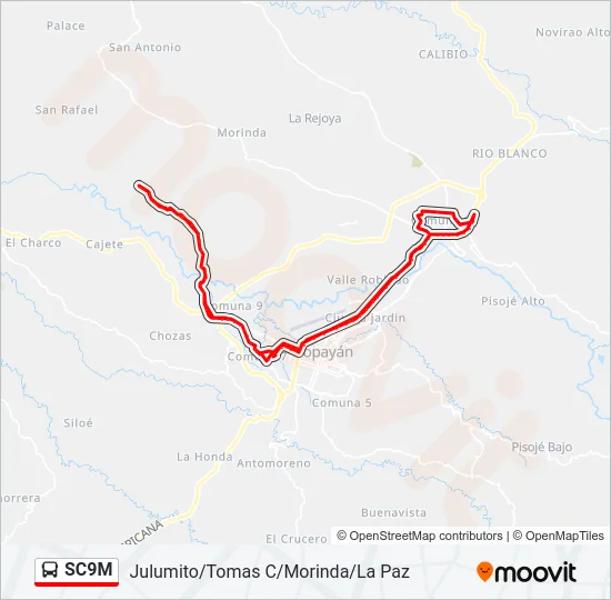 SC9M Bus Line Map