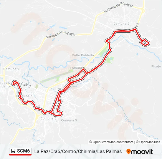 SCM6 Bus Line Map