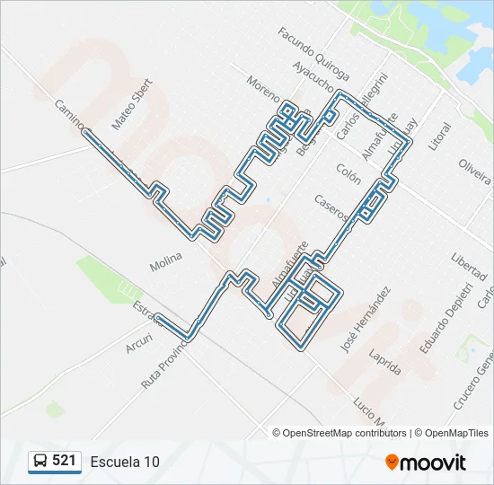 521 Bus Line Map