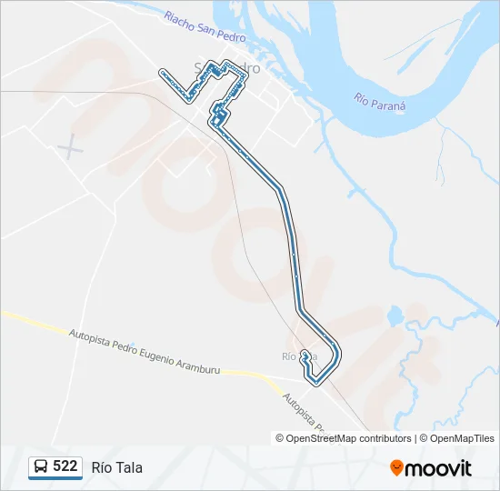 522 Bus Line Map