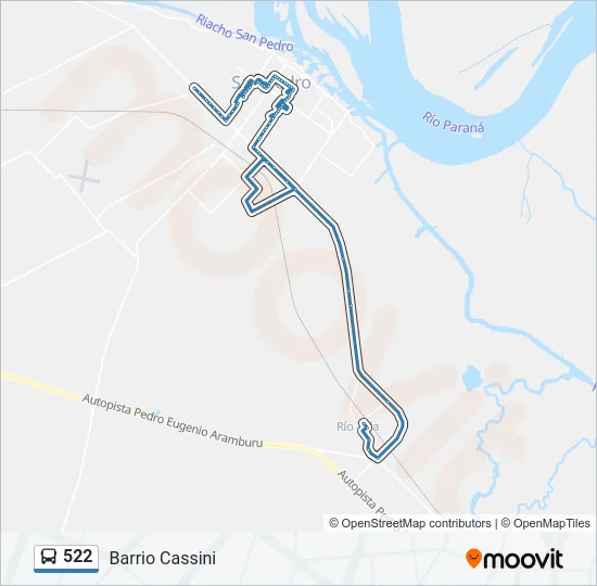 522 Bus Line Map
