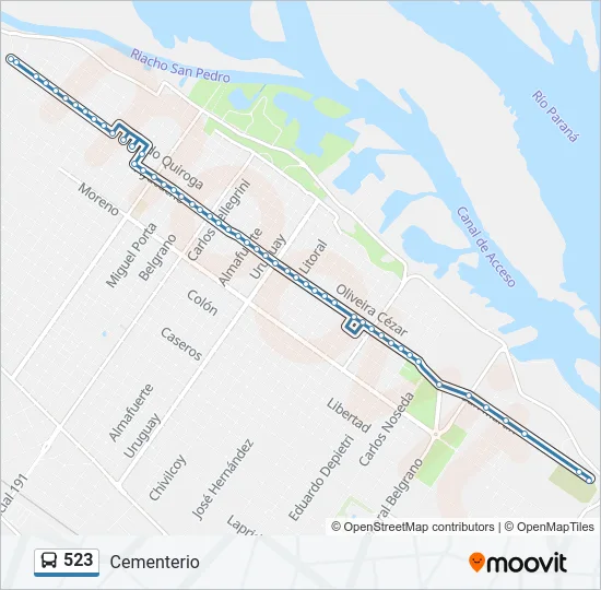 523 Bus Line Map