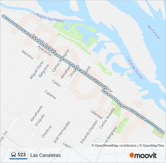 523 Bus Line Map